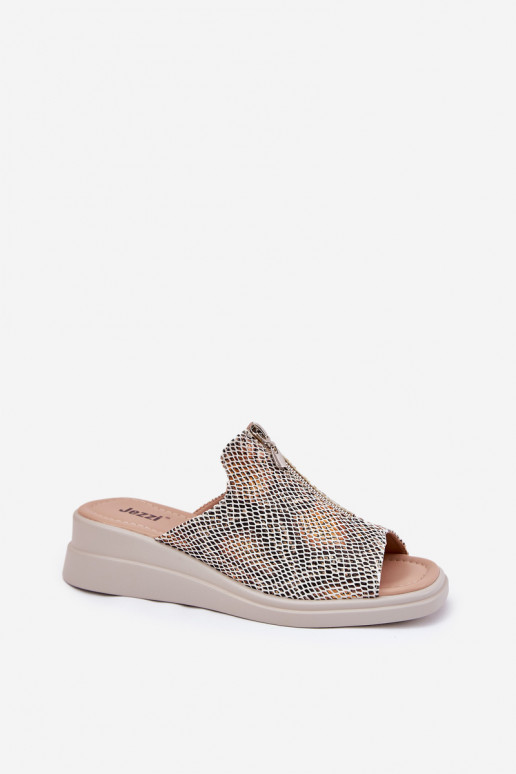 Dámske papuče Zapnuté INedge so zipsami Zvierací vzor béžová Irriva Dámske papuče Zapnuté INedge so zipsami Zvierací vzor béžová Irriva