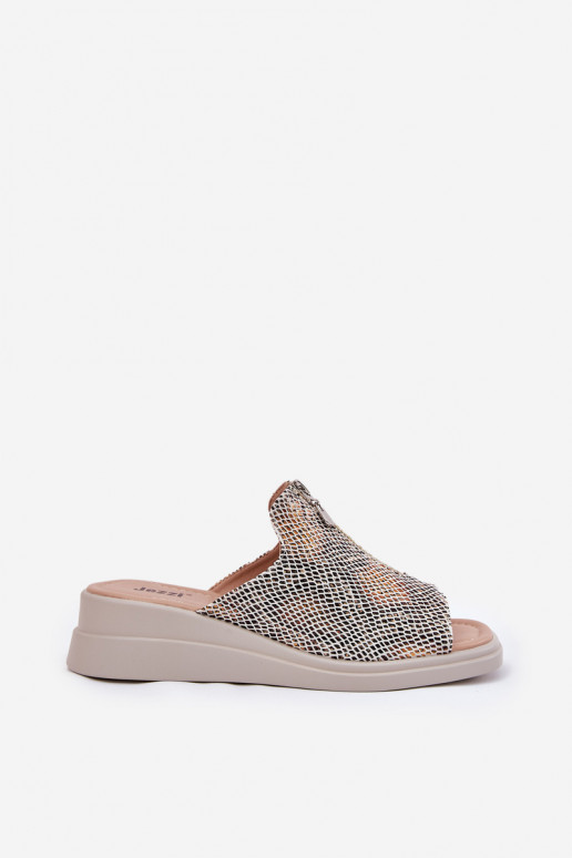 Dámske papuče Zapnuté INedge so zipsami Zvierací vzor béžová Irriva Dámske papuče Zapnuté INedge so zipsami Zvierací vzor béžová Irriva