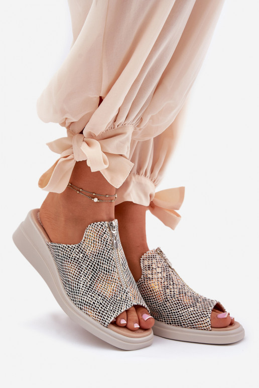 Dámske papuče Zapnuté INedge so zipsami Zvierací vzor béžová Irriva Dámske papuče Zapnuté INedge so zipsami Zvierací vzor béžová Irriva