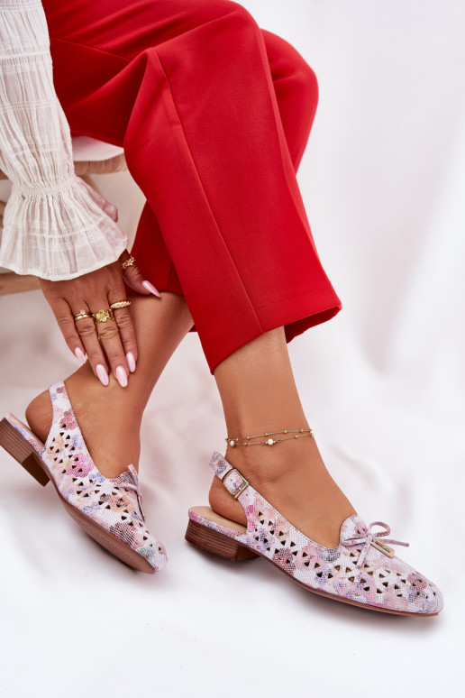 Prelamované balerínky s otvorenou pätou Rôzne farby Zapnutévinnia