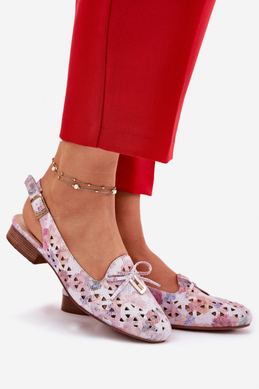 Prelamované balerínky s otvorenou pätou Rôzne farby Zapnutévinnia