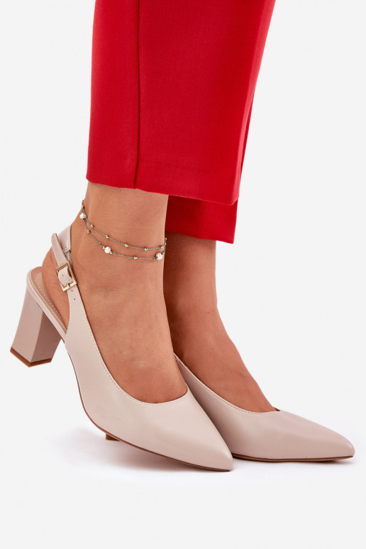 Pohodlné Topánky s podpätkami Sergio Leone SK162 béžová