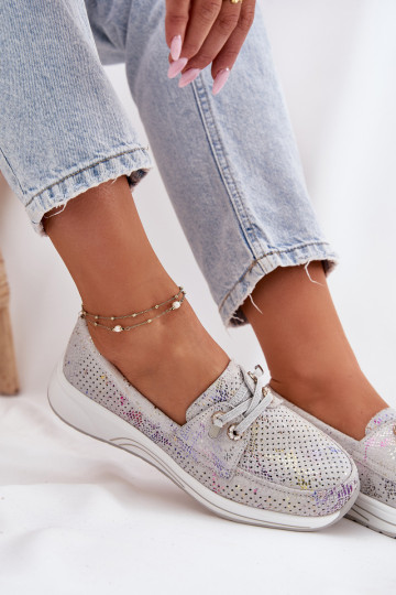 zo semišu topánky Vyrobené z prírodnej kože s platformou Artiker 56C2104 sivá