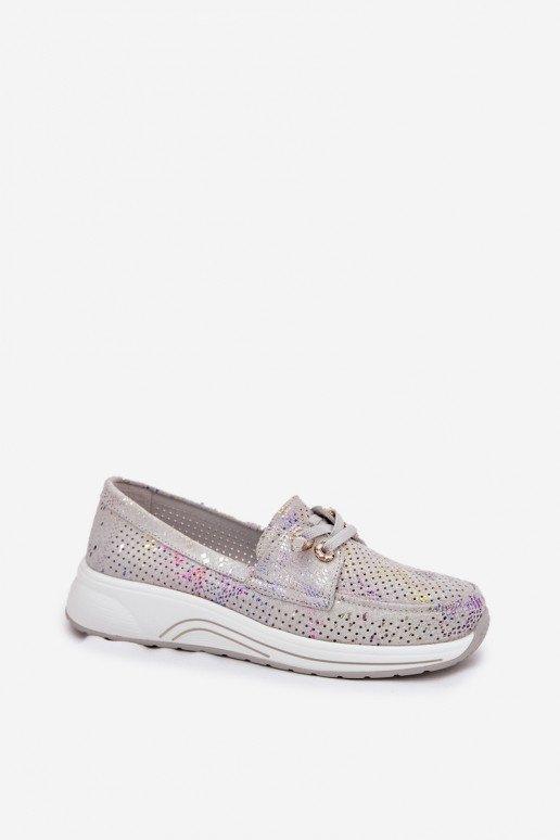 zo semišu topánky Vyrobené z prírodnej kože s platformou Artiker 56C2104 sivá zo semišu topánky Vyrobené z prírodnej kože s platformou Artiker 56C2104 sivá