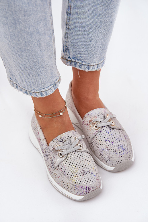 zo semišu topánky Vyrobené z prírodnej kože s platformou Artiker 56C2104 sivá zo semišu topánky Vyrobené z prírodnej kože s platformou Artiker 56C2104 sivá