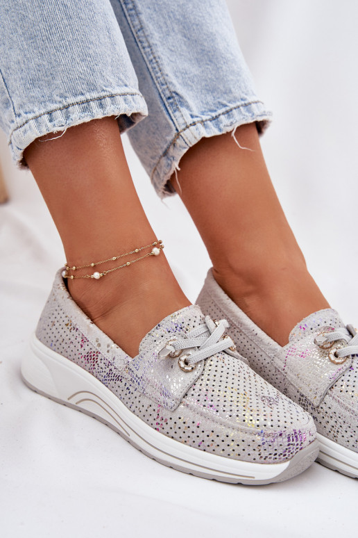 zo semišu topánky Vyrobené z prírodnej kože s platformou Artiker 56C2104 sivá zo semišu topánky Vyrobené z prírodnej kože s platformou Artiker 56C2104 sivá