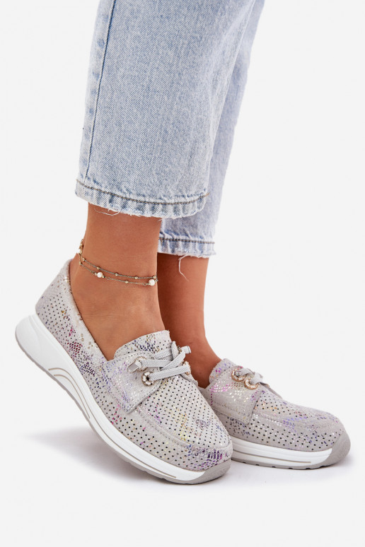 zo semišu topánky Vyrobené z prírodnej kože s platformou Artiker 56C2104 sivá zo semišu topánky Vyrobené z prírodnej kože s platformou Artiker 56C2104 sivá