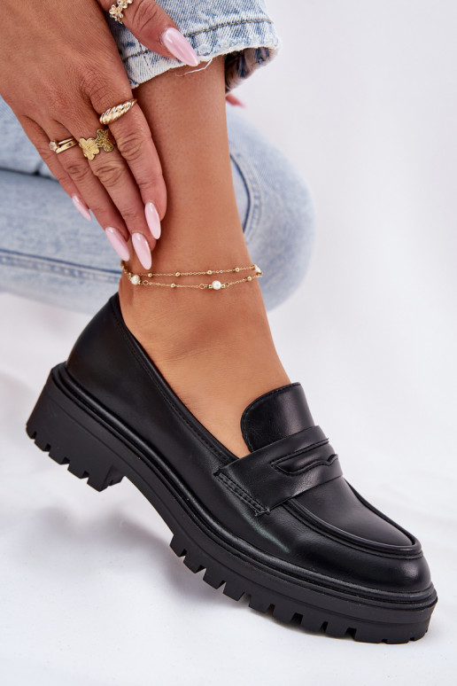 Klasický model dámske mokasíny z eko kože čierna Enticca Klasický model dámske mokasíny z eko kože čierna Enticca