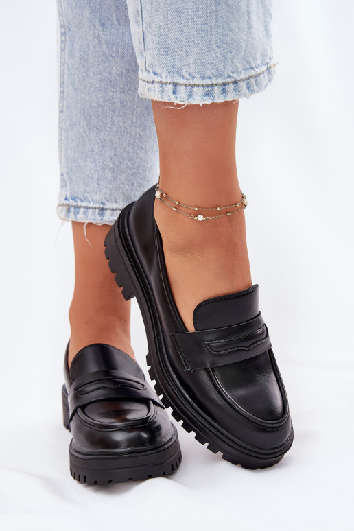 Klasický model dámske mokasíny z eko kože čierna Enticca Klasický model dámske mokasíny z eko kože čierna Enticca