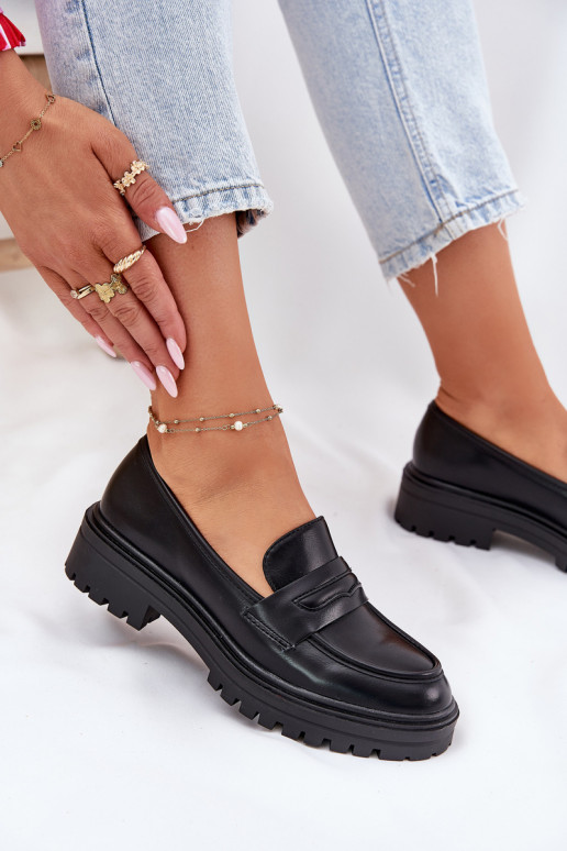 Klasický model dámske mokasíny z eko kože čierna Enticca Klasický model dámske mokasíny z eko kože čierna Enticca