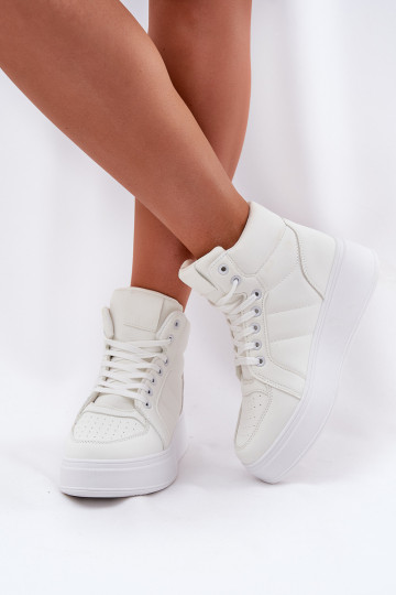 Vysoké sneakers modelové topánky pre ženy s platformou bielej farby Tillive 2