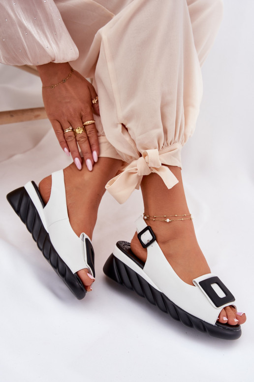 Dámske sandále Dámske Zapnuté INedge s Dekoráciou Artiker 56C2157 biela farba Dámske sandále Dámske Zapnuté INedge s Dekoráciou Artiker 56C2157 biela farba