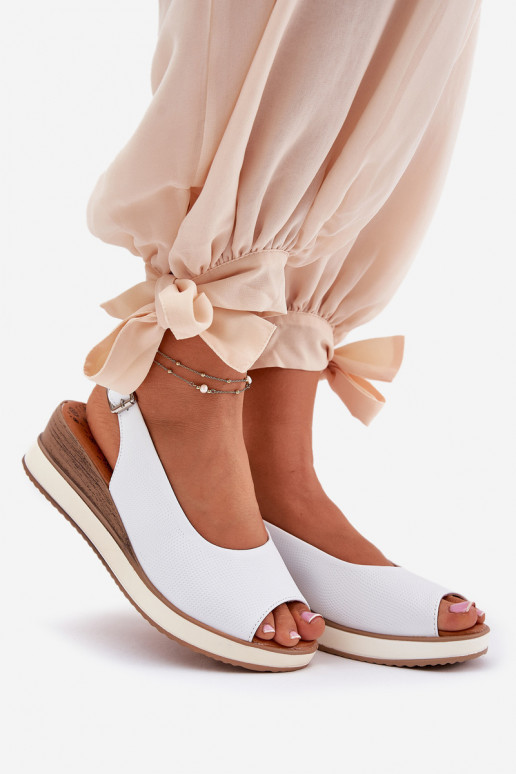 Kožené Sandále na platforme Artiker 56C2317 biela farba Kožené Sandále na platforme Artiker 56C2317 biela farba