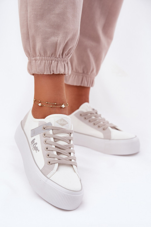 Bežná obuv s platformou Lee Cooper LCIN-25-31-3479L biely-sivá Bežná obuv s platformou Lee Cooper LCIN-25-31-3479L biely-sivá
