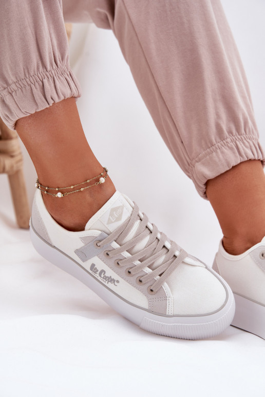 Bežná obuv s platformou Lee Cooper LCIN-25-31-3479L biely-sivá Bežná obuv s platformou Lee Cooper LCIN-25-31-3479L biely-sivá