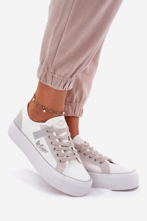 Bežná obuv s platformou Lee Cooper LCIN-25-31-3479L biely-sivá Bežná obuv s platformou Lee Cooper LCIN-25-31-3479L biely-sivá