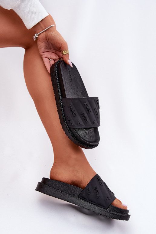 Dámske papuče s platformou Big Star RR274A540 čierna