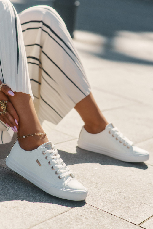 Mäkké biele voľnočasové topánky z umelej kože Big Star RR274748 Mäkké biele voľnočasové topánky z umelej kože Big Star RR274748