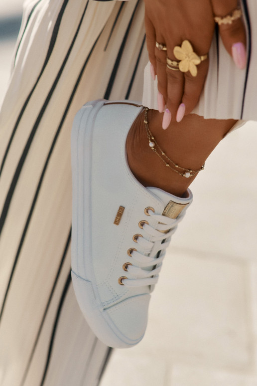 Mäkké biele voľnočasové topánky z umelej kože Big Star RR274748 Mäkké biele voľnočasové topánky z umelej kože Big Star RR274748