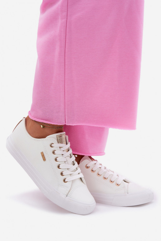 Mäkké biele voľnočasové topánky z umelej kože Big Star RR274748 Mäkké biele voľnočasové topánky z umelej kože Big Star RR274748