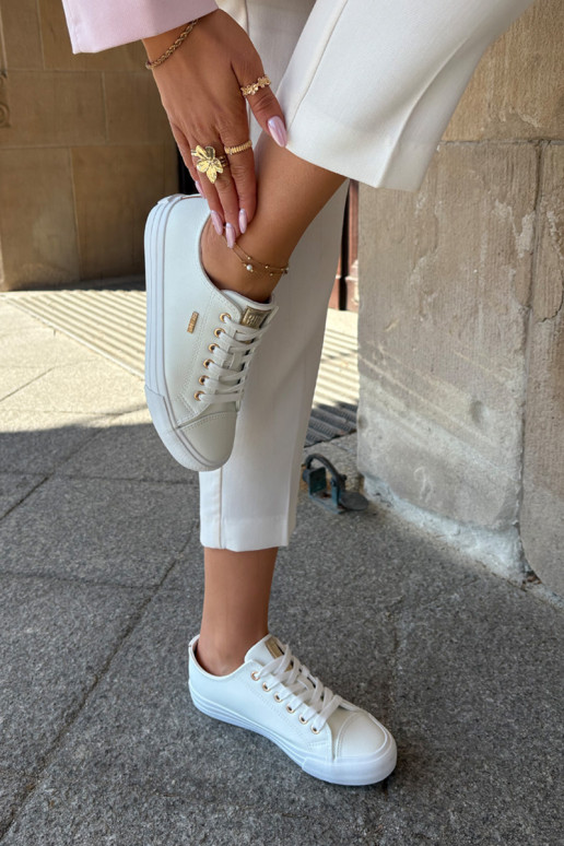 Mäkké biele voľnočasové topánky z umelej kože Big Star RR274748 Mäkké biele voľnočasové topánky z umelej kože Big Star RR274748