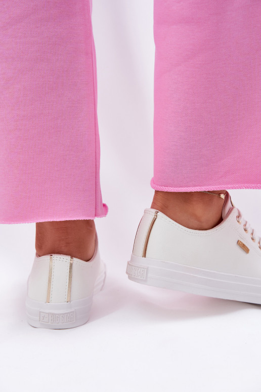 Mäkké biele voľnočasové topánky z umelej kože Big Star RR274748 Mäkké biele voľnočasové topánky z umelej kože Big Star RR274748