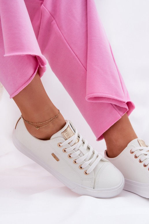 Mäkké biele voľnočasové topánky z umelej kože Big Star RR274748 Mäkké biele voľnočasové topánky z umelej kože Big Star RR274748