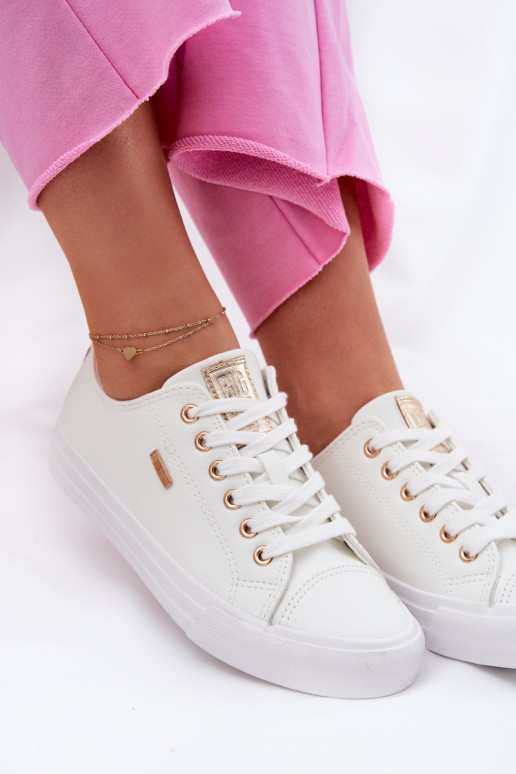 Mäkké biele voľnočasové topánky z umelej kože Big Star RR274748 Mäkké biele voľnočasové topánky z umelej kože Big Star RR274748