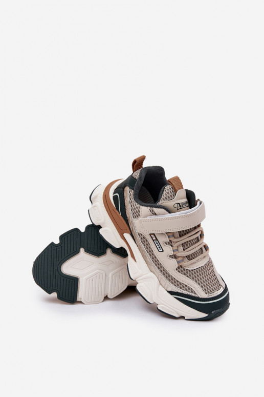 Tenisky model obuvi topánky Detské tenisky s lepiacimi spojkami béžová Ronivelle