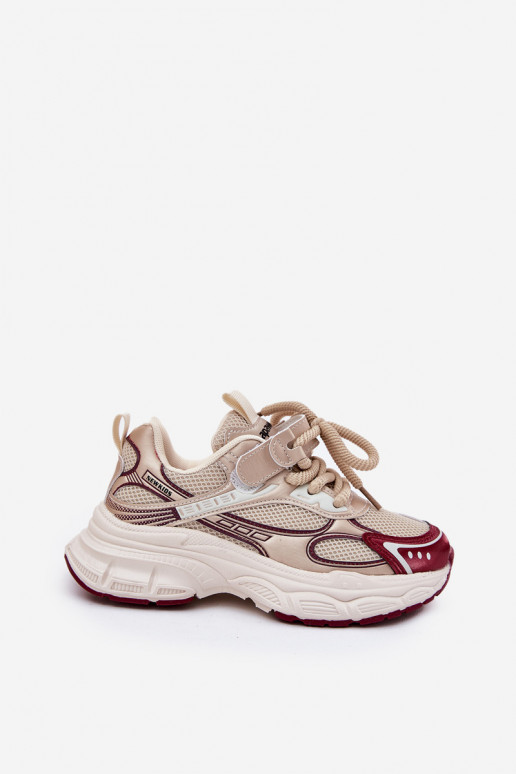 Tenisky model obuvi deti Zapnuté hrubej podrážke zlatej farby Xairana