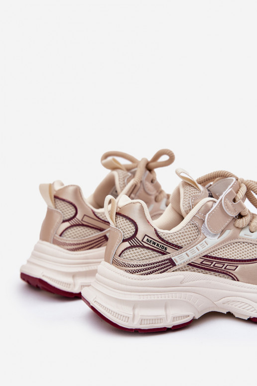 Tenisky model obuvi deti Zapnuté hrubej podrážke zlatej farby Xairana