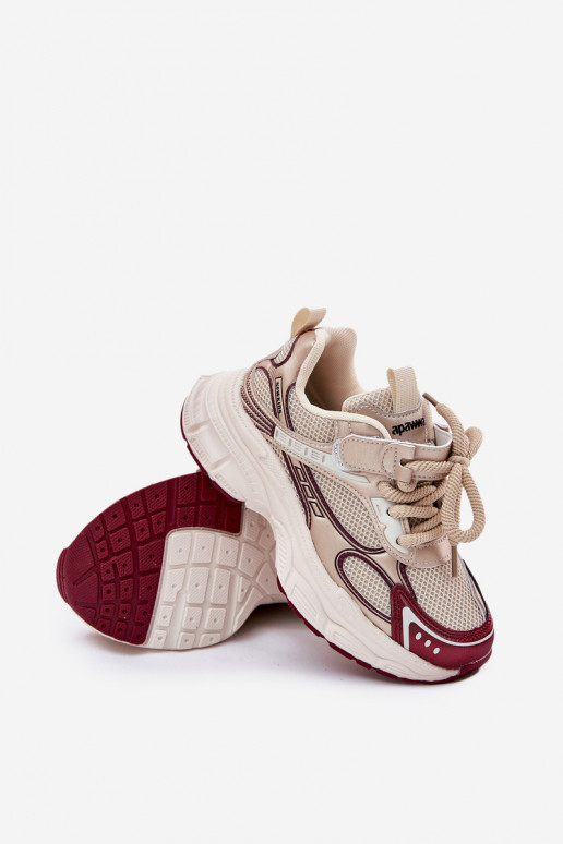 Tenisky model obuvi deti Zapnuté hrubej podrážke zlatej farby Xairana