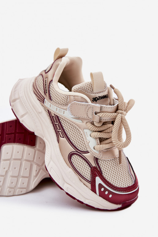 Tenisky model obuvi deti Zapnuté hrubej podrážke zlatej farby Xairana