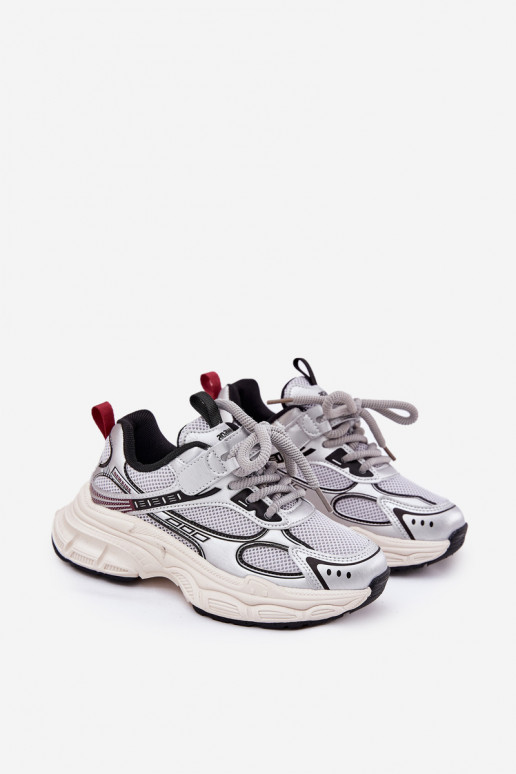 Tenisky model obuvi deti Zapnuté hrubej podrážke strieborná farba Xairana