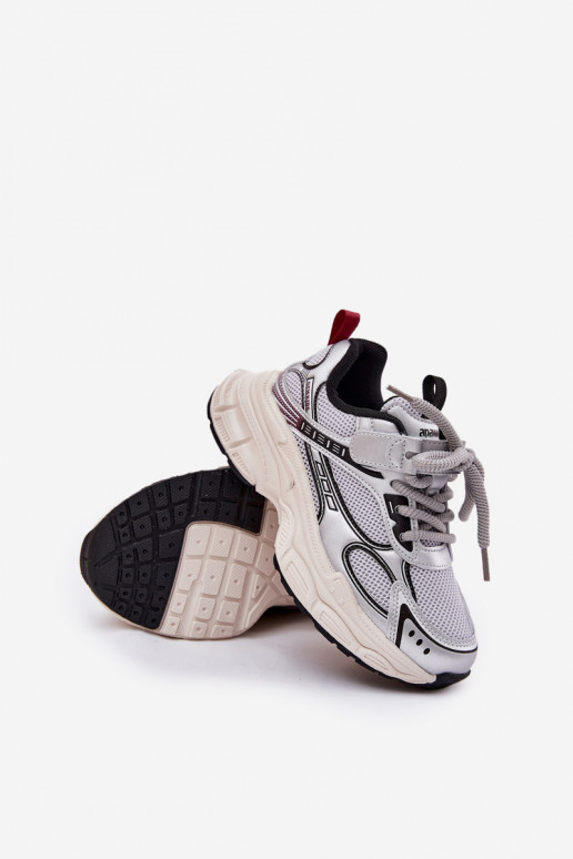 Tenisky model obuvi deti Zapnuté hrubej podrážke strieborná farba Xairana