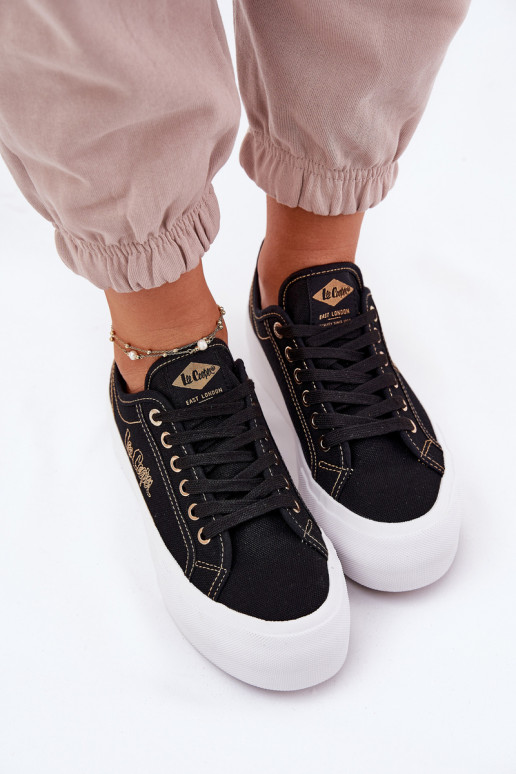 Textilné tenisky s platformou Lee Cooper LCIN-25-31-3431L čierna Textilné tenisky s platformou Lee Cooper LCIN-25-31-3431L čierna