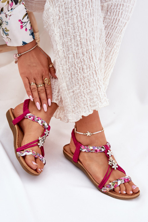 Sandále pre ženy Z Plecionymi Paskami I Przypinkami Artiker 56C1314 Ružová