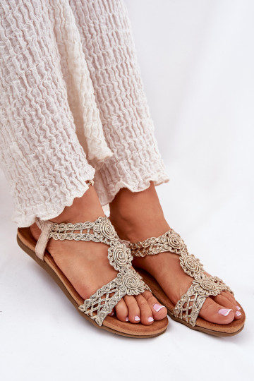 Sandále pre ženy Z KoronkoInym Vzor Artiker 56C1281 zlatej farby