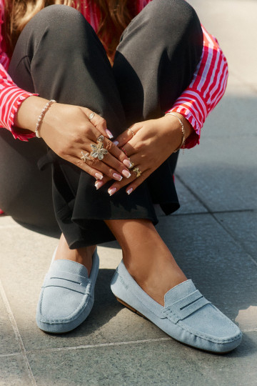 Semišové mokasíny Big Star RR274943 farba modrá 2