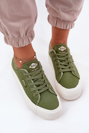 Bežná obuv s platformou Lee Cooper LCIN-25-31-3449L zelená farba