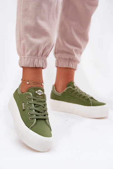 Bežná obuv s platformou Lee Cooper LCIN-25-31-3449L zelená farba 2