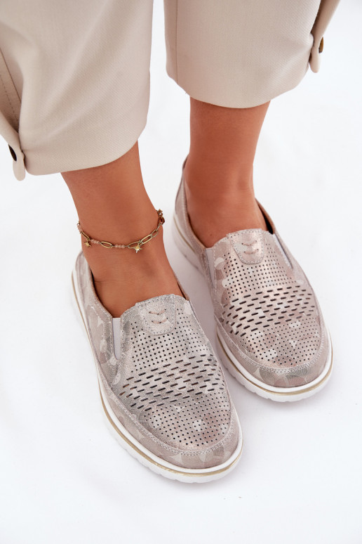 vyrobené zo semišových topánok nápadného modelu v béžovo-zlatej farbe Inez vyrobené zo semišových topánok nápadného modelu v béžovo-zlatej farbe Inez