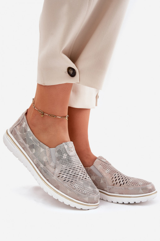 vyrobené zo semišových topánok nápadného modelu v béžovo-zlatej farbe Inez vyrobené zo semišových topánok nápadného modelu v béžovo-zlatej farbe Inez