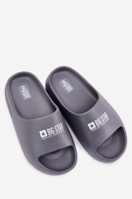Ľahké papuče Papuče pánske Z Logo Big Star RR174A013 sivá Ľahké papuče Papuče pánske Z Logo Big Star RR174A013 sivá