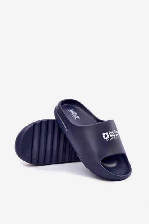 Ľahké papuče Papuče pánske Z Logo Big Star RR174A014 tmavomodrá