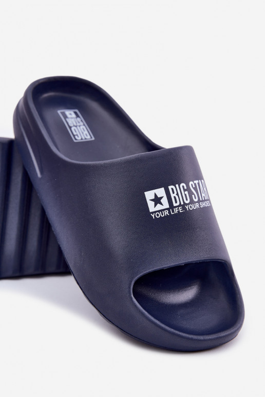 Ľahké papuče Papuče pánske Z Logo Big Star RR174A014 tmavomodrá