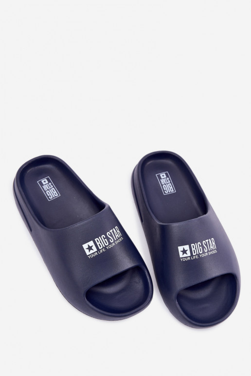 Ľahké papuče Papuče pánske Z Logo Big Star RR174A014 tmavomodrá