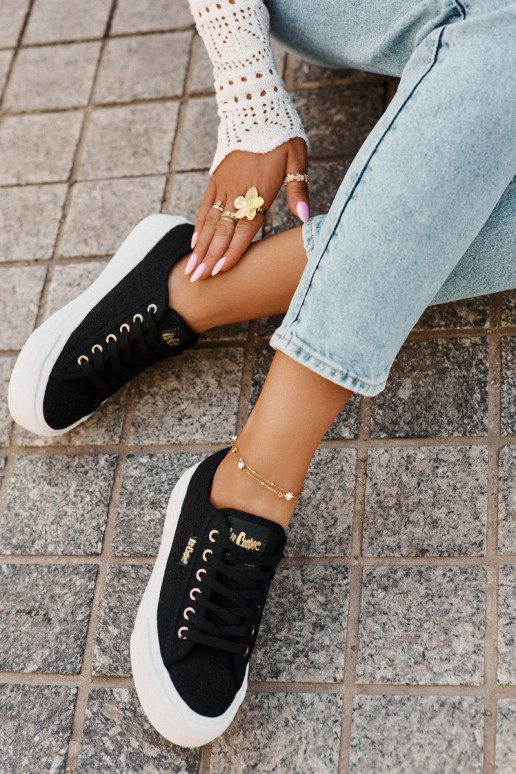 Voľnočasové topánky s šnúrkami Lee Cooper LCIN-25-31-3439L čierne