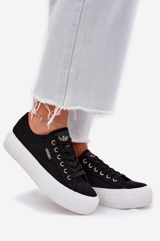 Voľnočasové topánky s šnúrkami Lee Cooper LCIN-25-31-3439L čierne