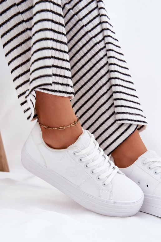 Eko Kožené Bežná obuv s platformou Big Star RR274298 biela farba Eko Kožené Bežná obuv s platformou Big Star RR274298 biela farba